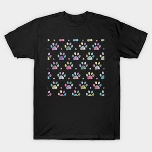 Colorful paw prints pattern T-Shirt